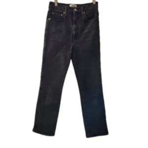 Agolde black/charcoal black organic cotton high-rise straight leg jeans sz 26